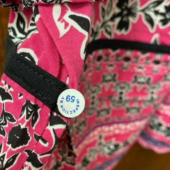 Woman within black and pink casual knit floral boho tunic top - Picture 5 of 7